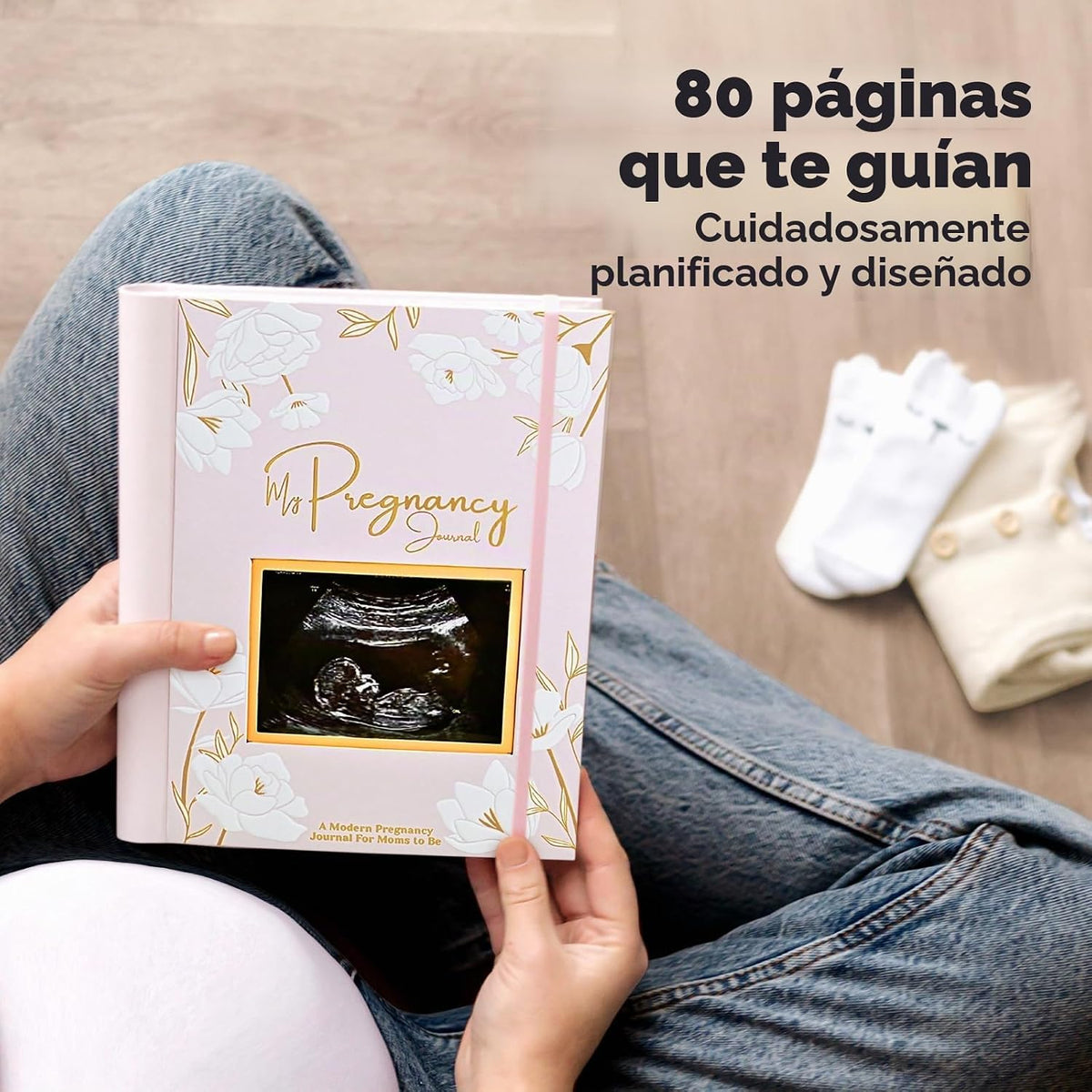 Diario de embarazo, anuncios de embarazo, 80 páginas de tapa dura,...