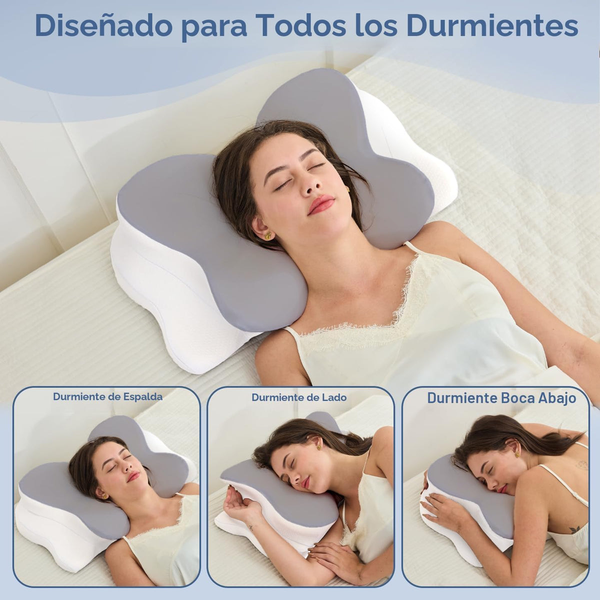 CosBed Almohada cervical para el cuello, almohada de espuma viscoel...