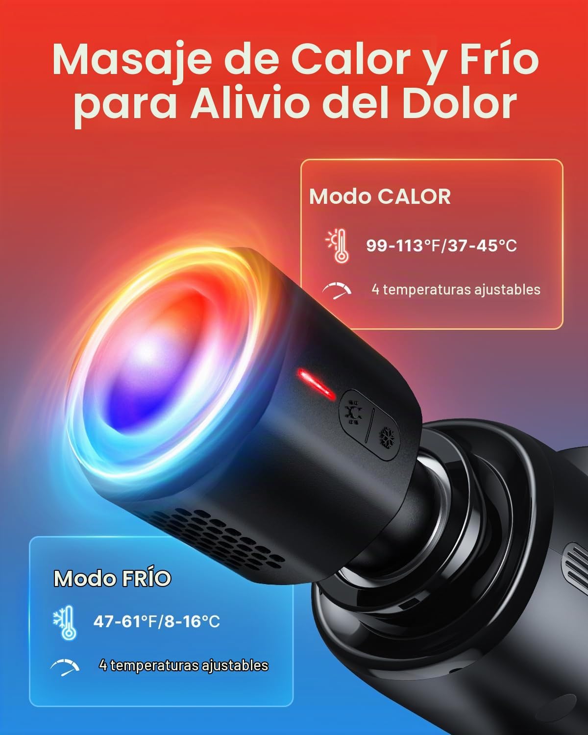 RENPHO Thermacool - Pistola de masaje de tejido profundo con calor...