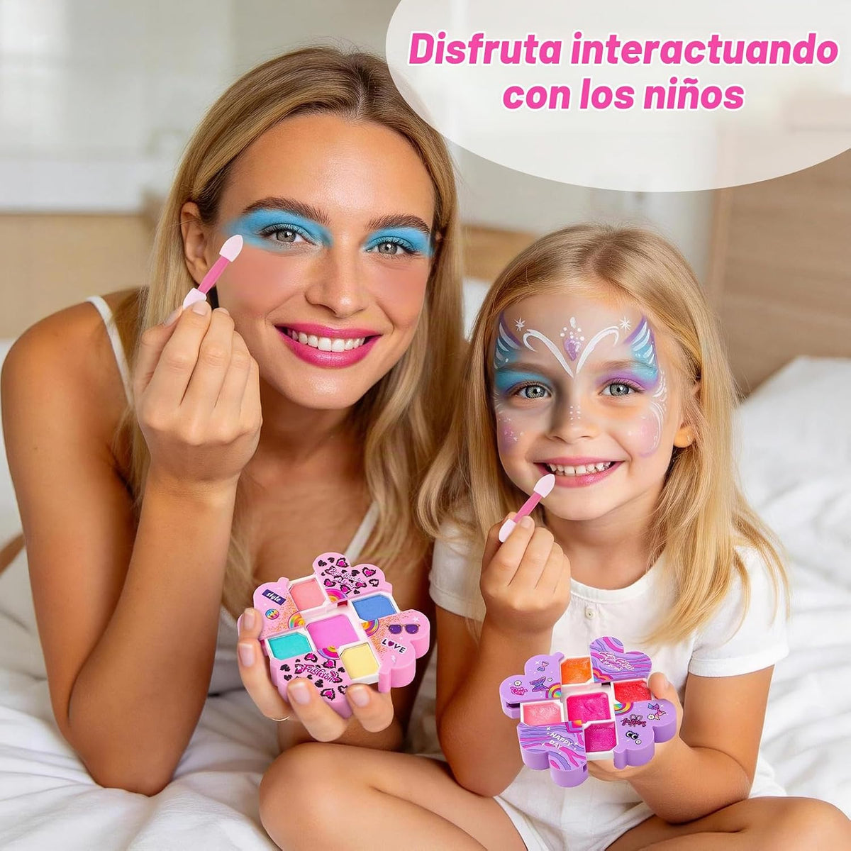 Cleboen Kit de maquillaje para niños para niñas, 12 piezas, juego d...