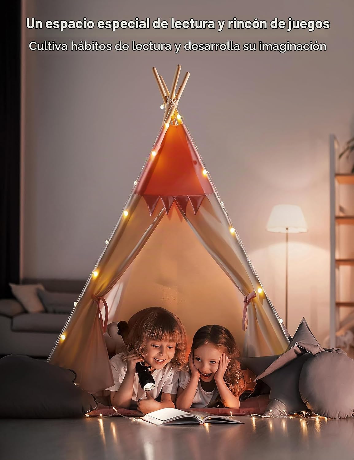 Tienda de campaña tipi para niños en interiores, tienda de campaña...