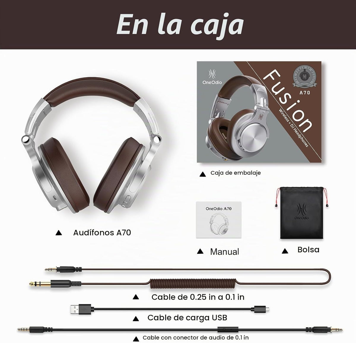 OneOdio A70 Auriculares Bluetooth para oído, auriculares inalámbric...