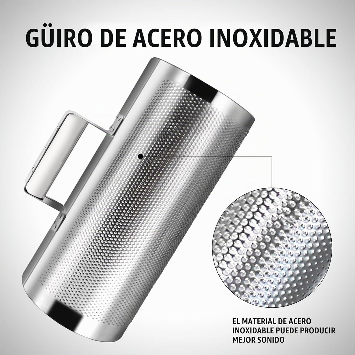 Soulmate Acero inoxidable Guiro Shaker 12" 6" Instrumento d...