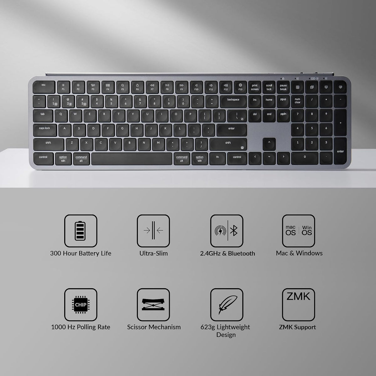 Keychron Combo de teclado y mouse inalámbricos B6 Pro, escritura si...