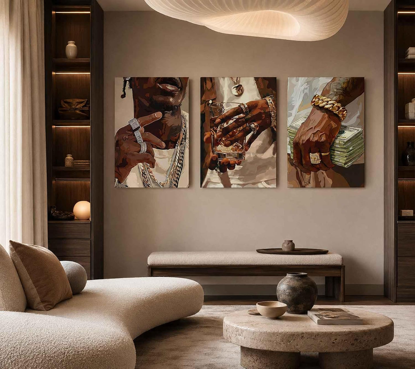 3 piezas de arte de pared de lienzo de hombre negro afroamericano d...