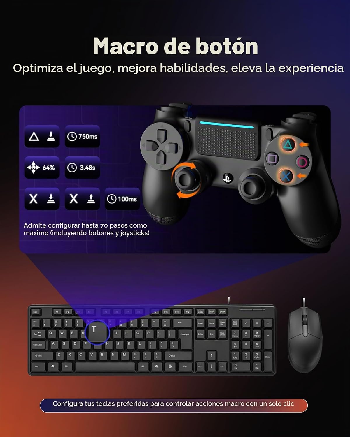 AIMZENIX Adaptador de teclado y mouse para NS2, PS4, Switch, Xbox S...