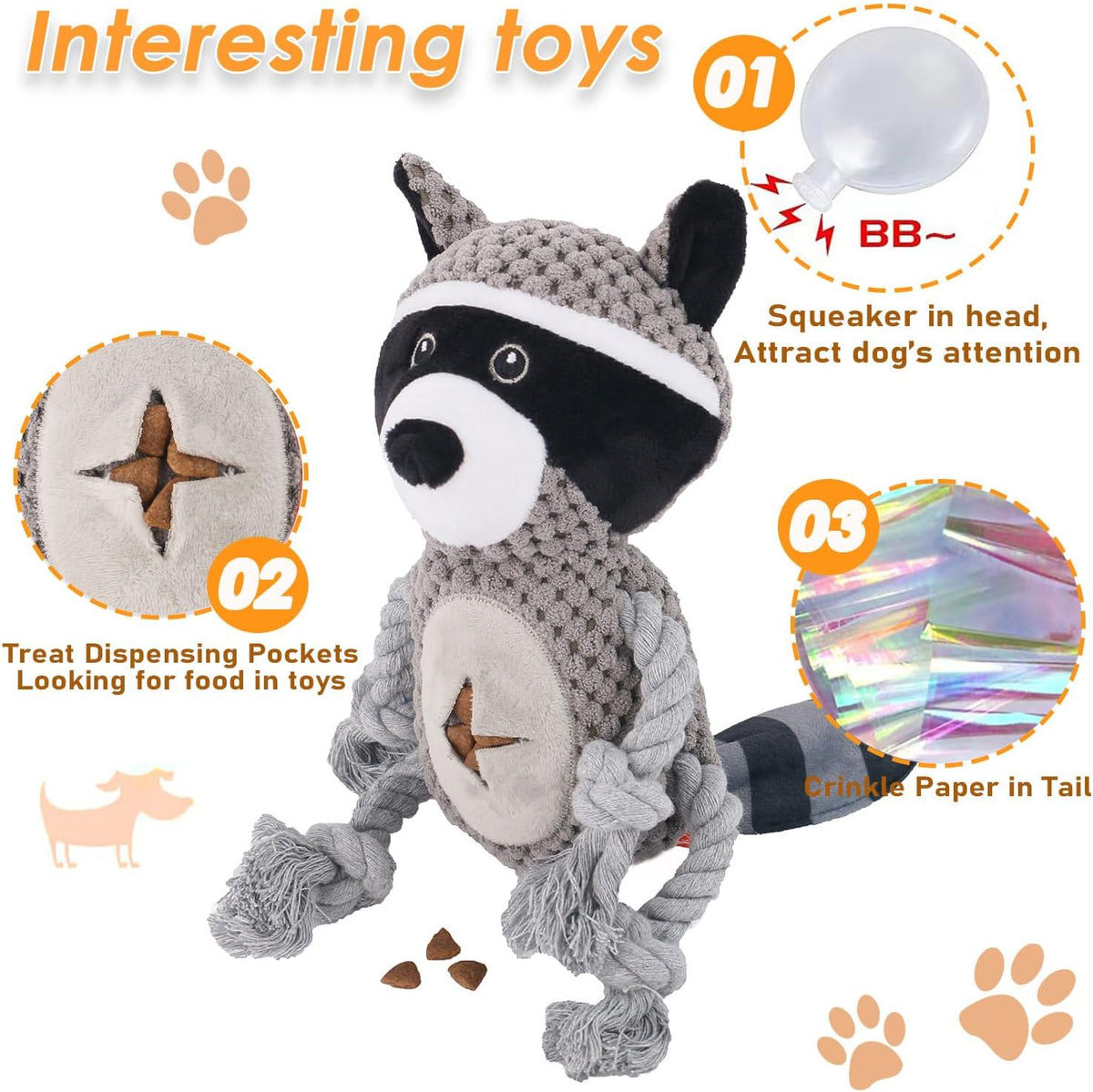 HUGEME Juguetes de cuerda para perros para mantenerlos ocupados - J...