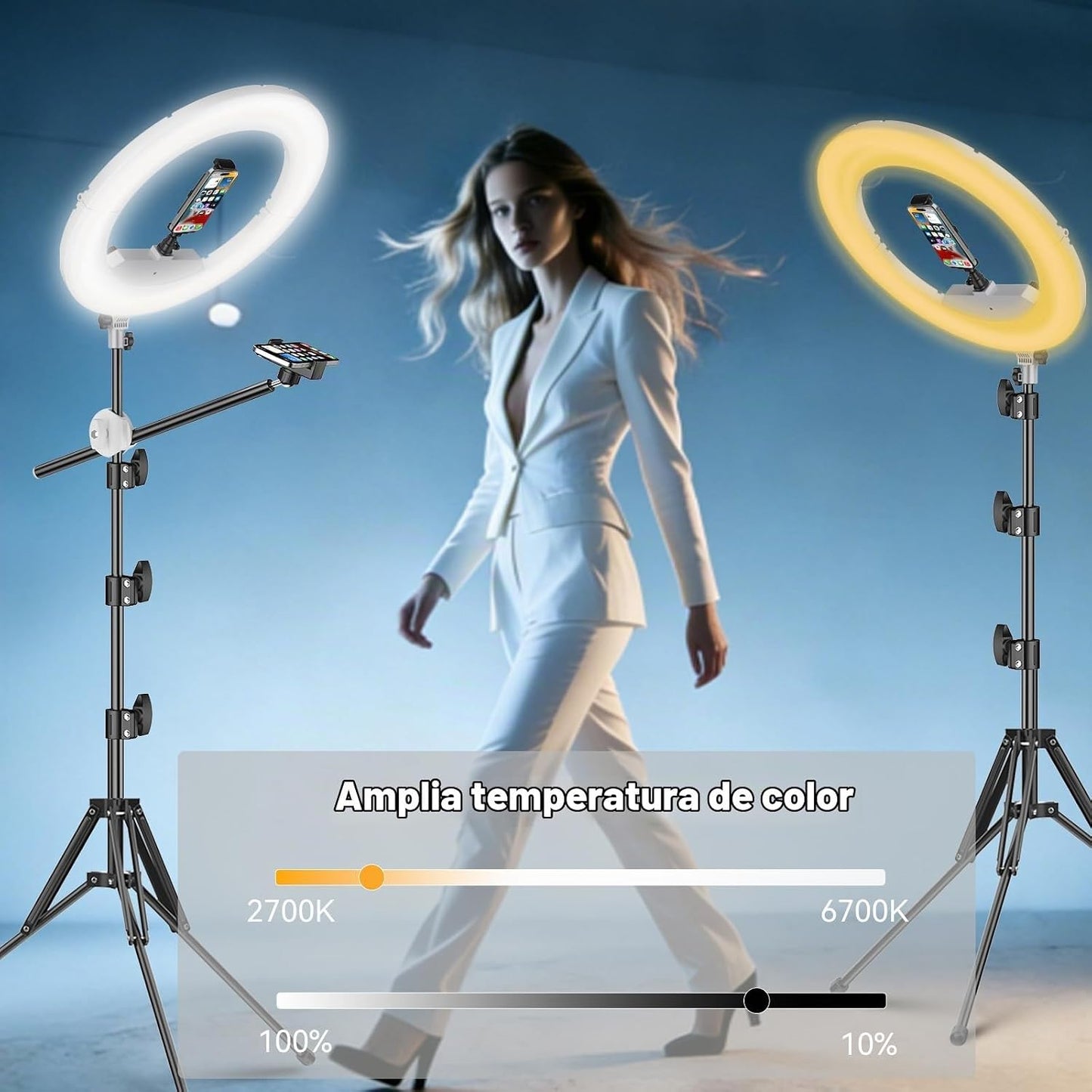 Bzyltrux 55W18 - Kit de luz de anillo de 17.7 in [nueva versión] 67...