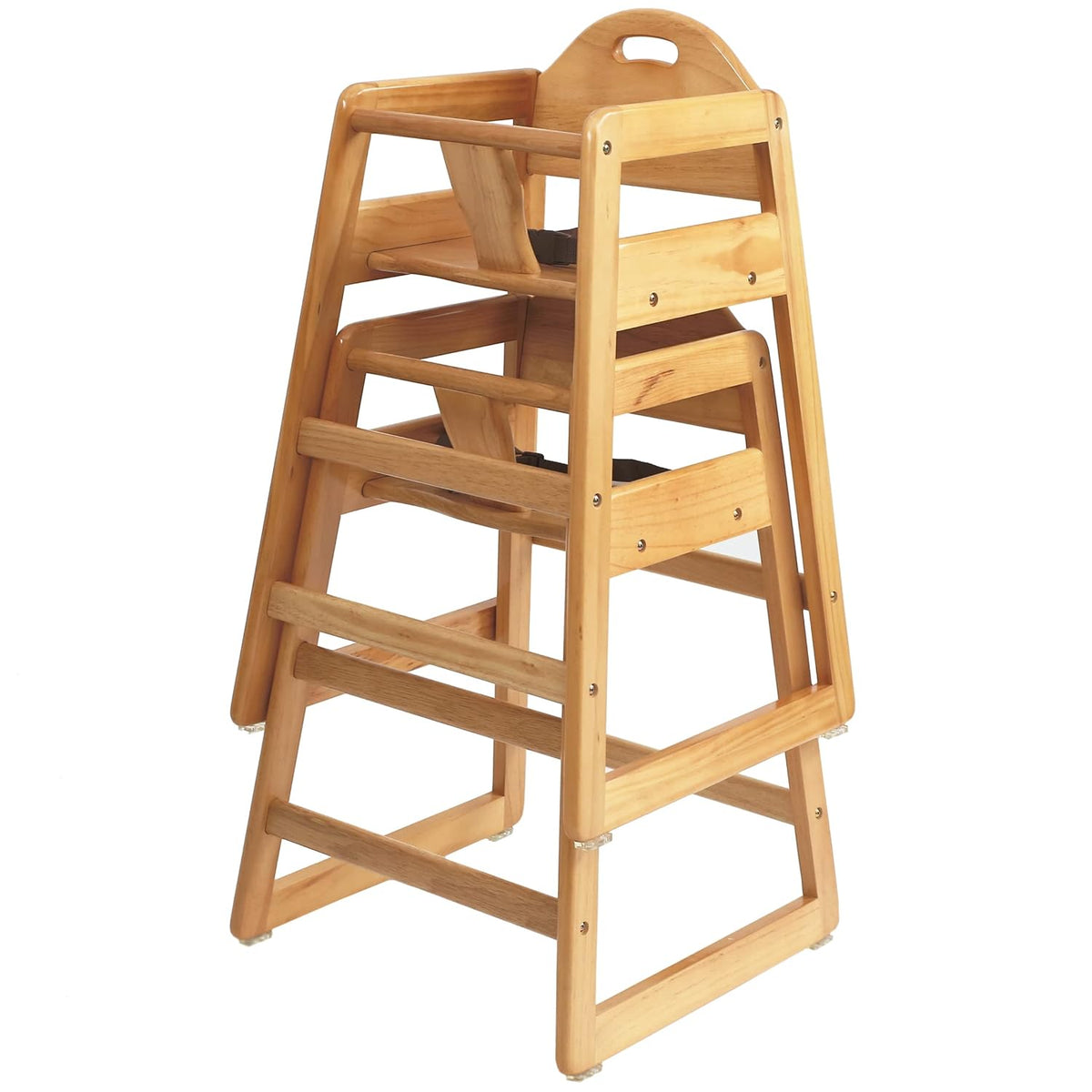 Silla alta de madera para bebés y niños pequeños, silla alta apilab...