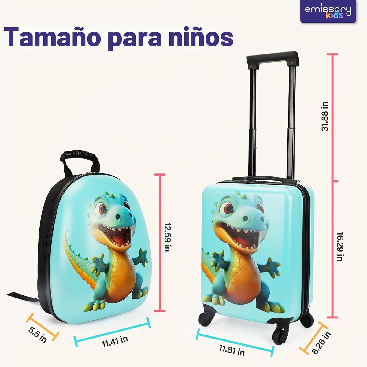 emissary Juego de equipaje para niños - Maletas de mano con ruedas...