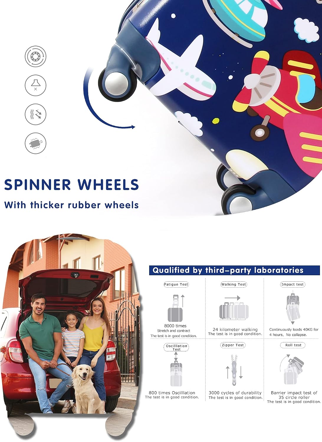 GURHODVO Equipaje de Mano para Niños Maleta con Ruedas para Niños c...