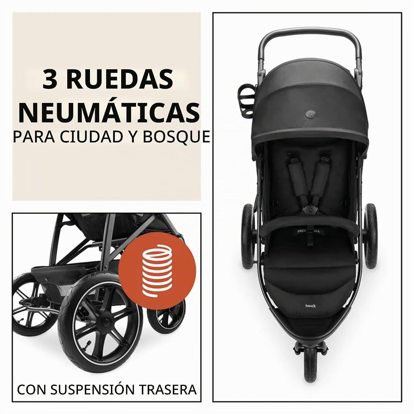 hauck Cochecito Rapid 3 Air, asiento reclinable de hasta 48.5 libra...