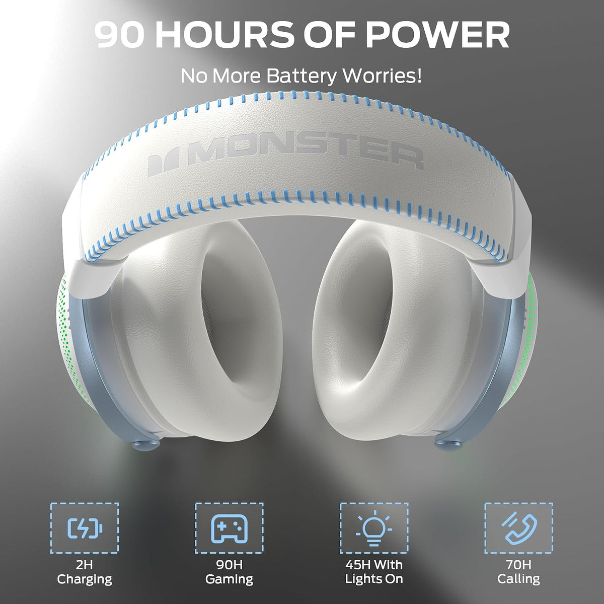Monster Mission 350 Auriculares inalámbricos para juegos para PC, P...