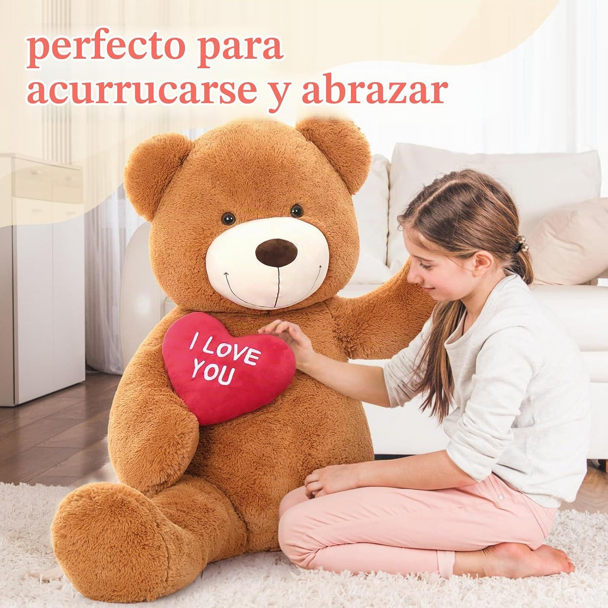 BENINY Oso de peluche gigante animal de peluche 52" - Oso de pe...