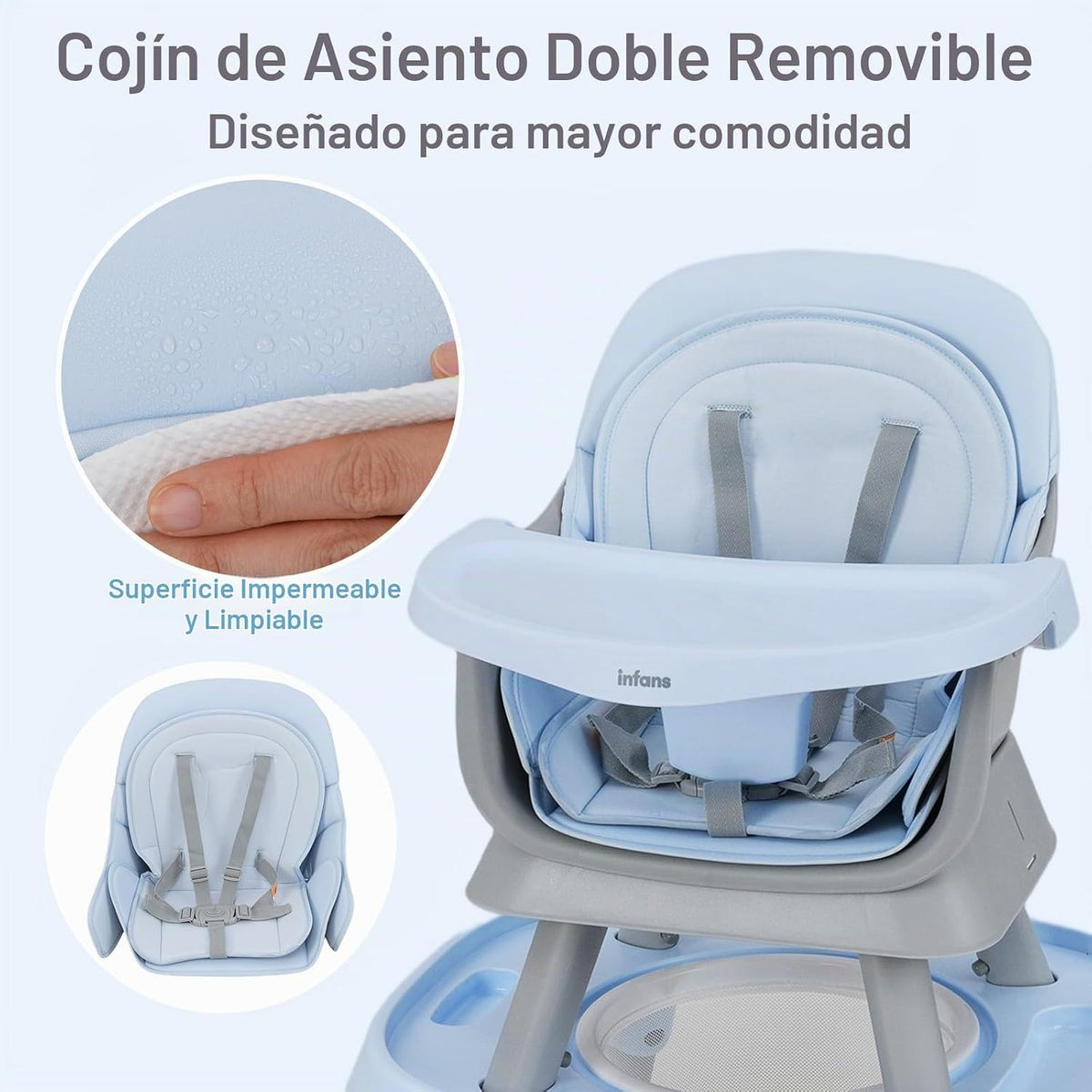 INFANS Silla alta 9 en 1, silla alta convertible para bebés y niños...