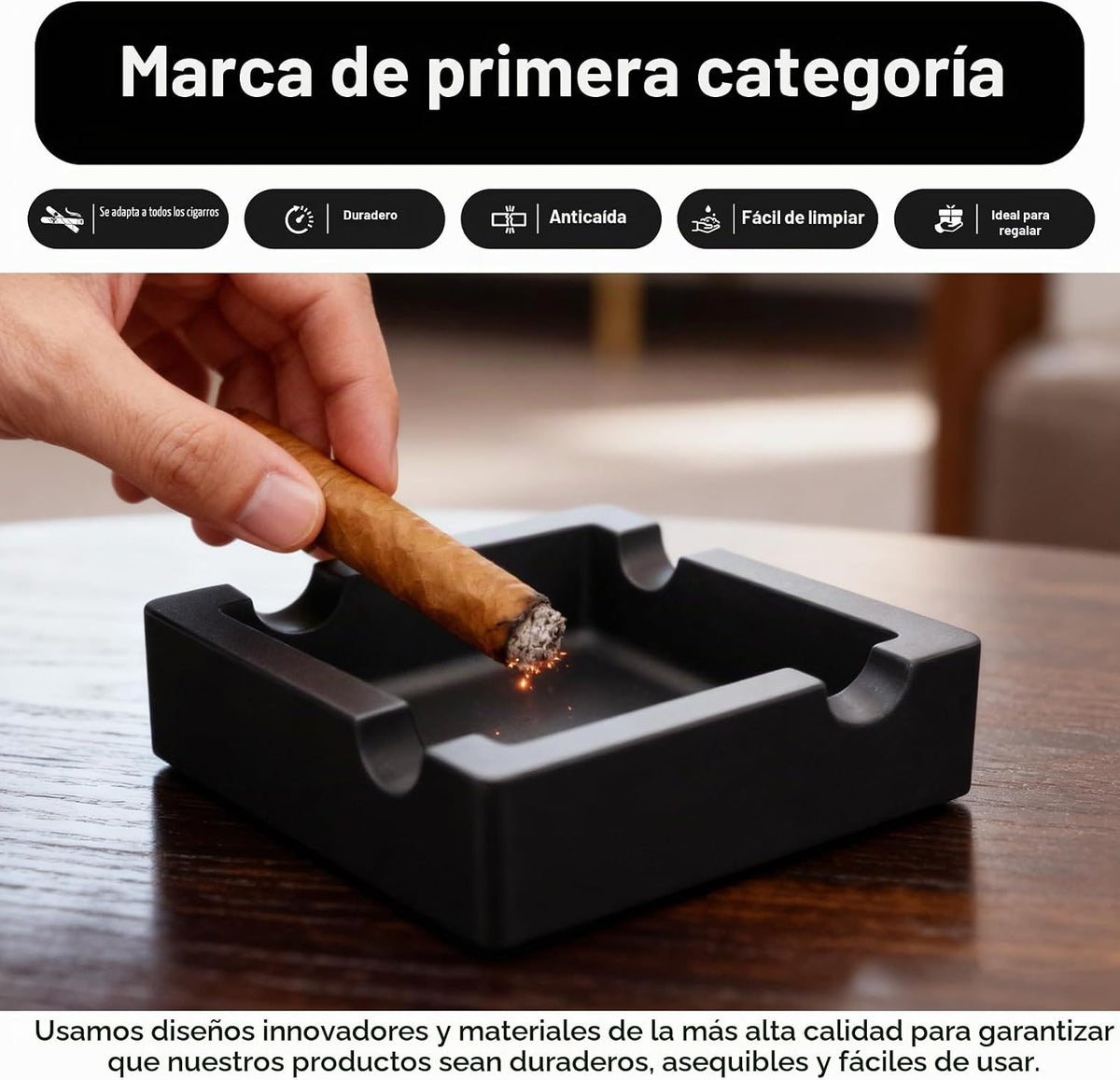 Ceniceros de silicona irrompibles para exteriores, con 4 soportes p...