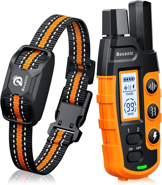 Bousnic Collar de choque para perro, collar de entrenamiento para p...