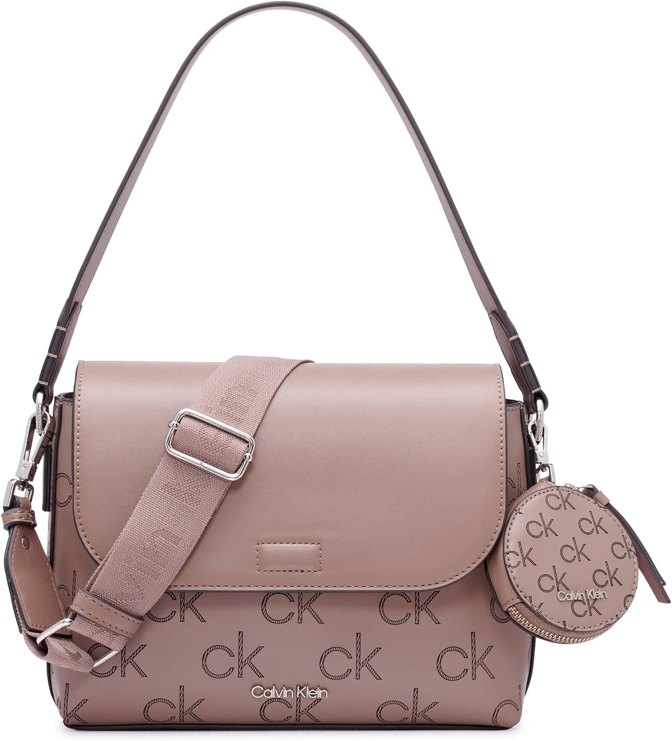 Calvin Klein Bolso de hombro con solapa Millie 2 en 1 para mujer y...