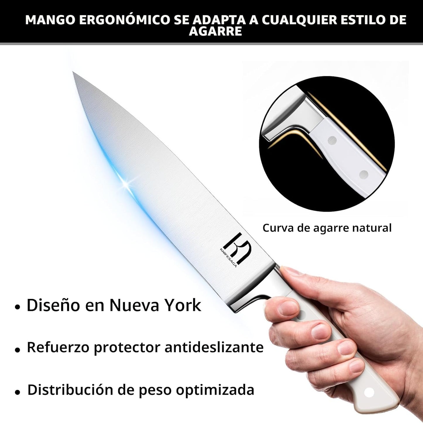 KnifeSaga Juego de Bloque de Cuchillos de Cocina, Juego de Cuchillo...