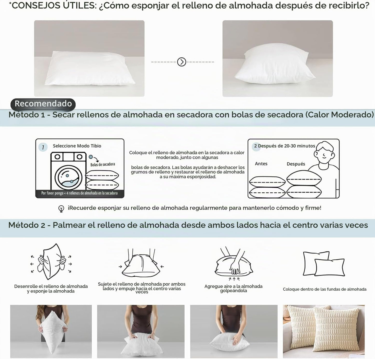 MIULEE Fundas para Relleno de Almohada, Paquete de 2 de 45.72 x 45....