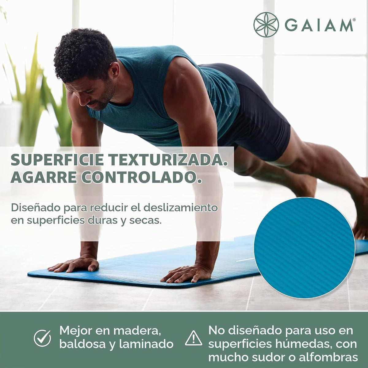 Gaiam Tapete de yoga grueso, esterilla de ejercicio y fitness con c...