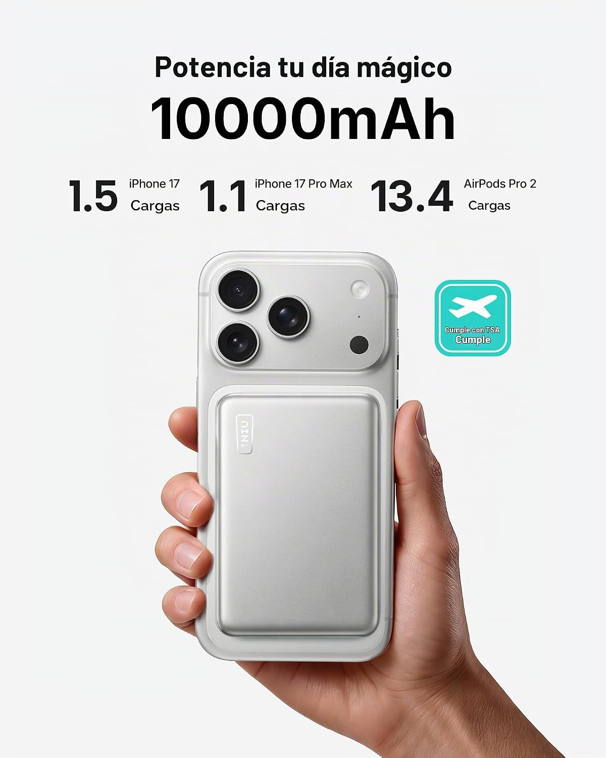 INIU Banco de energía más delgado para MagSafe, 10000 mAh Qi2.2 cer...
