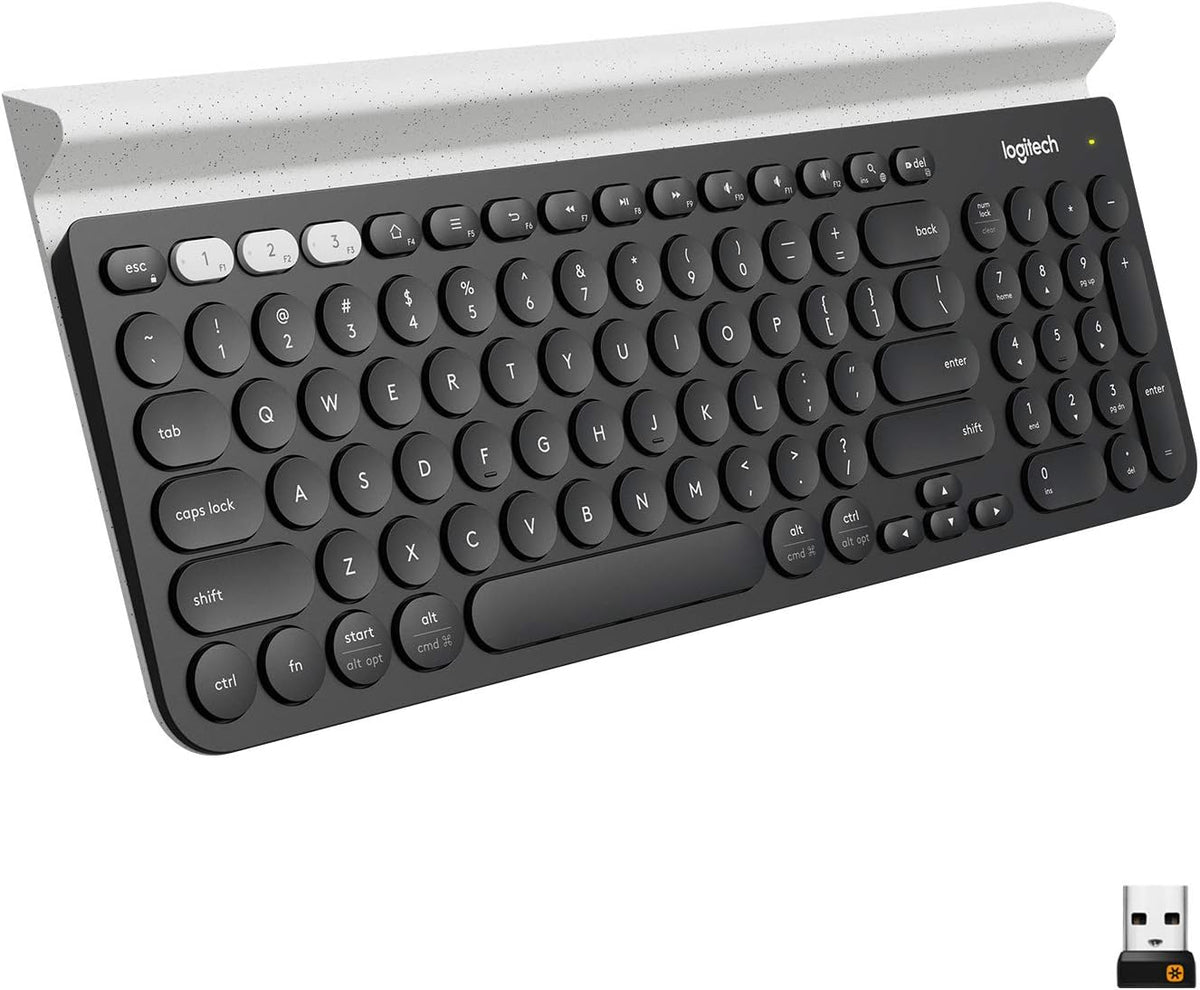 Logitech Teclado inalámbrico multidispositivo K780 con base incorpo...