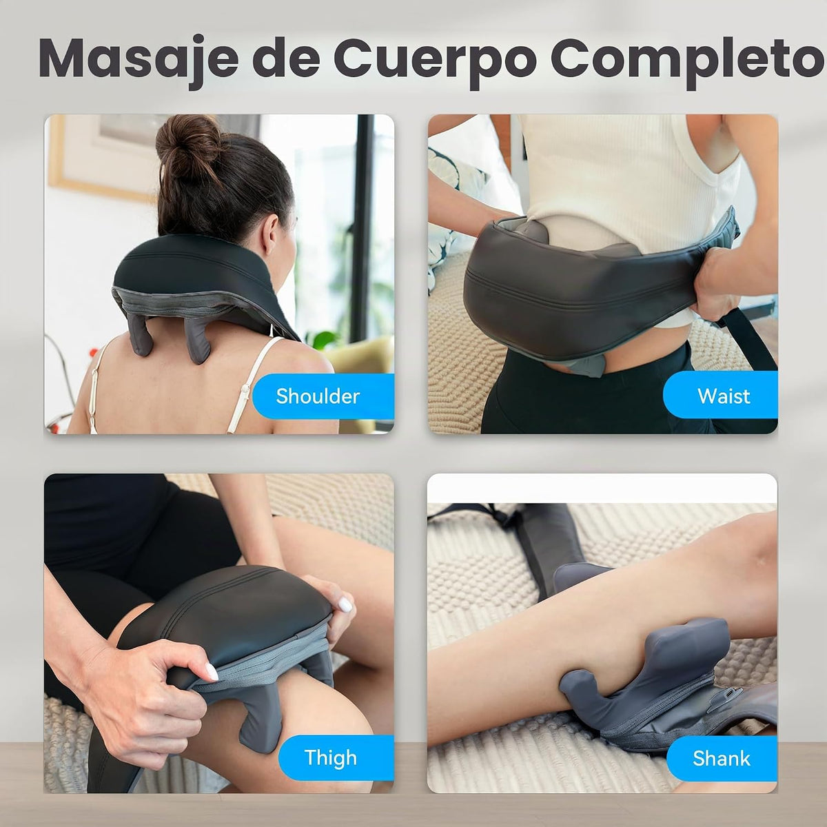 COMFIER Masajeador de cuello y hombros con calor, masajeador Shiats...