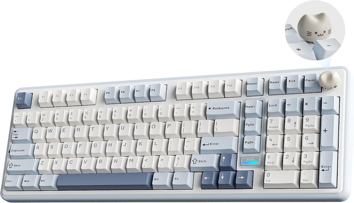 YUNZII Teclado mecánico inalámbrico B98 PRO (azul, interruptor de l...