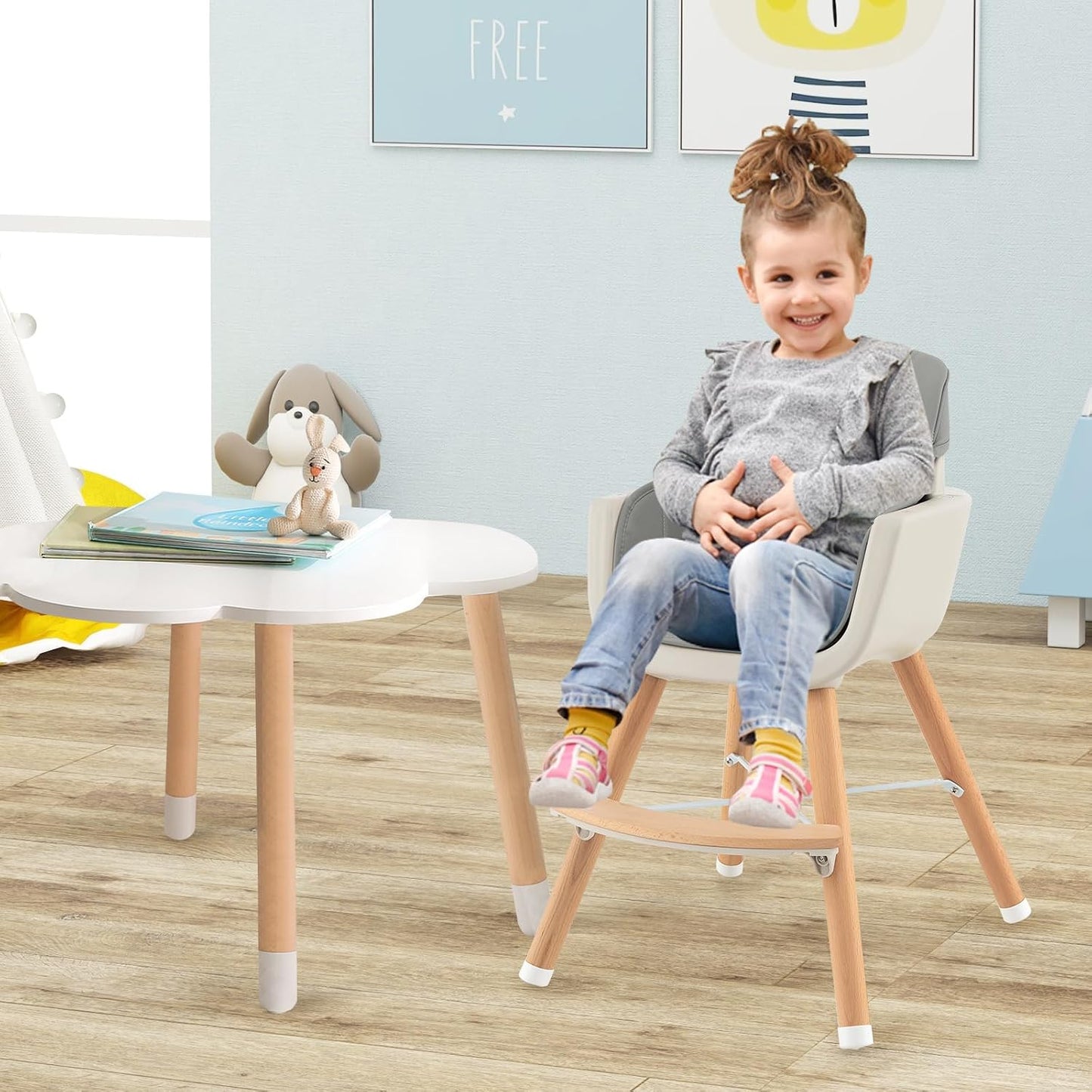 BABY JOY Trona convertible para bebé, 3 en 1, silla alta\/elevado\/...