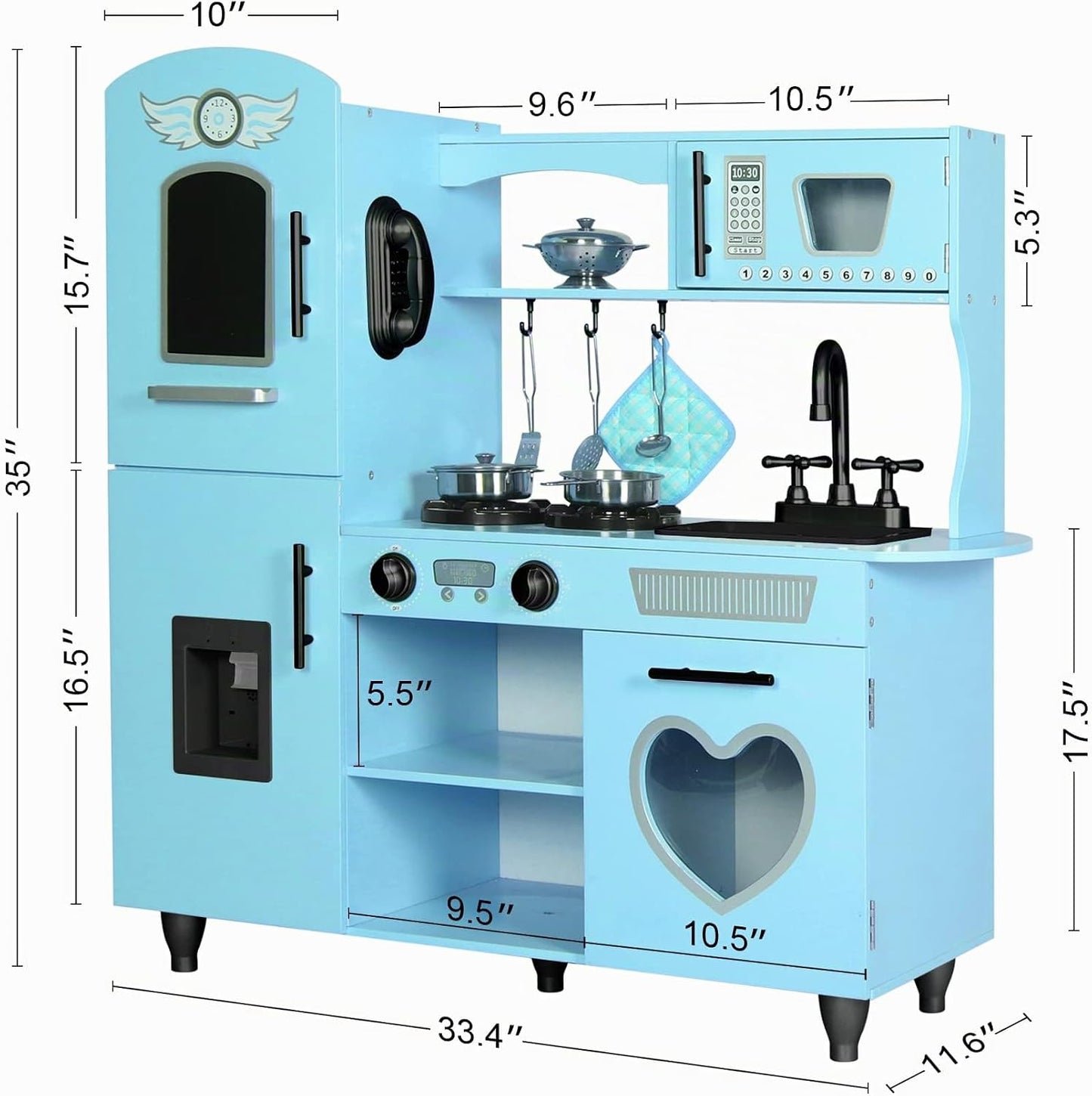 TaoHFE Juego de Cocina de Juguete, Juego de Cocina Azul para Niños...