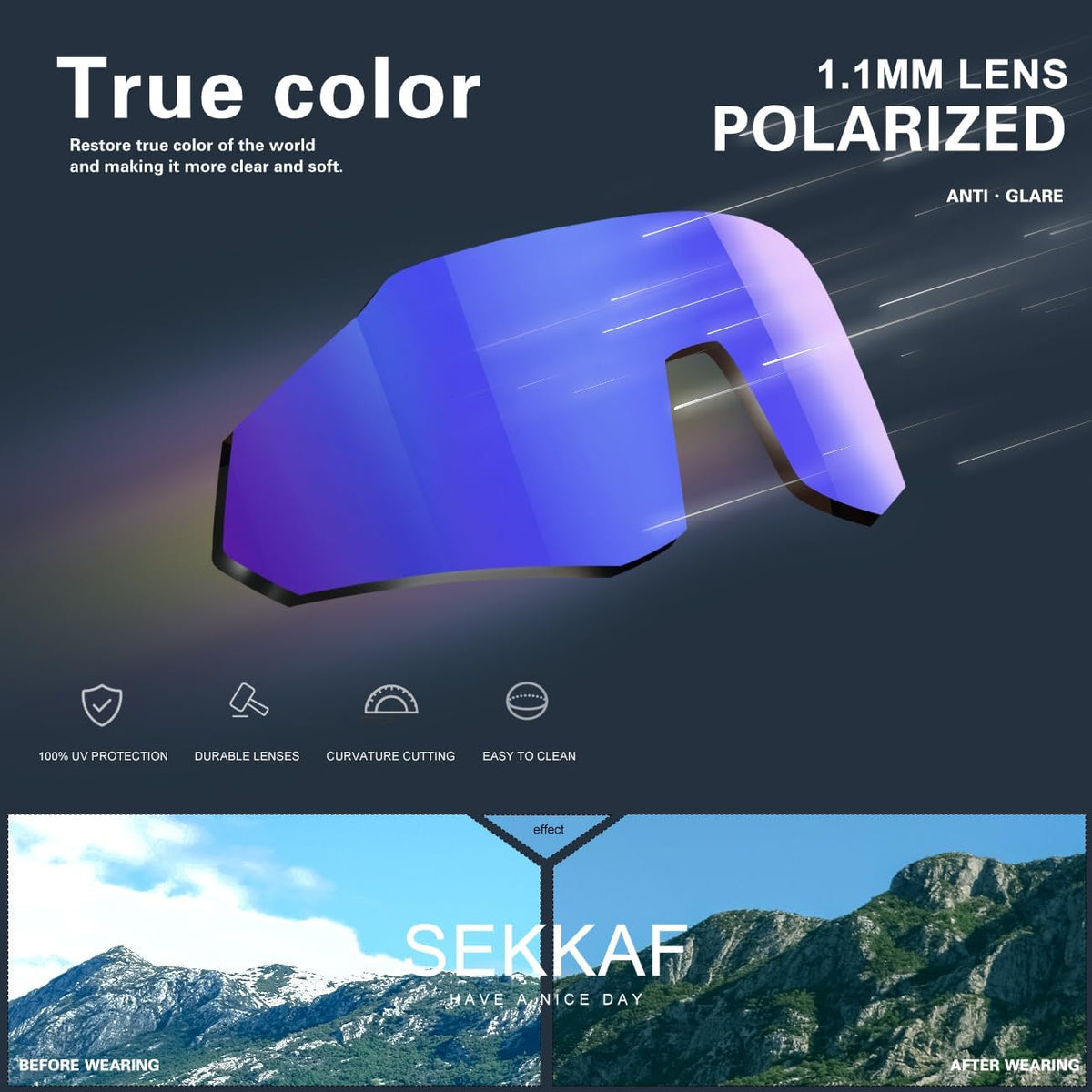 SEKKAF Gafas de sol deportivas polarizadas para hombres y mujeres,...