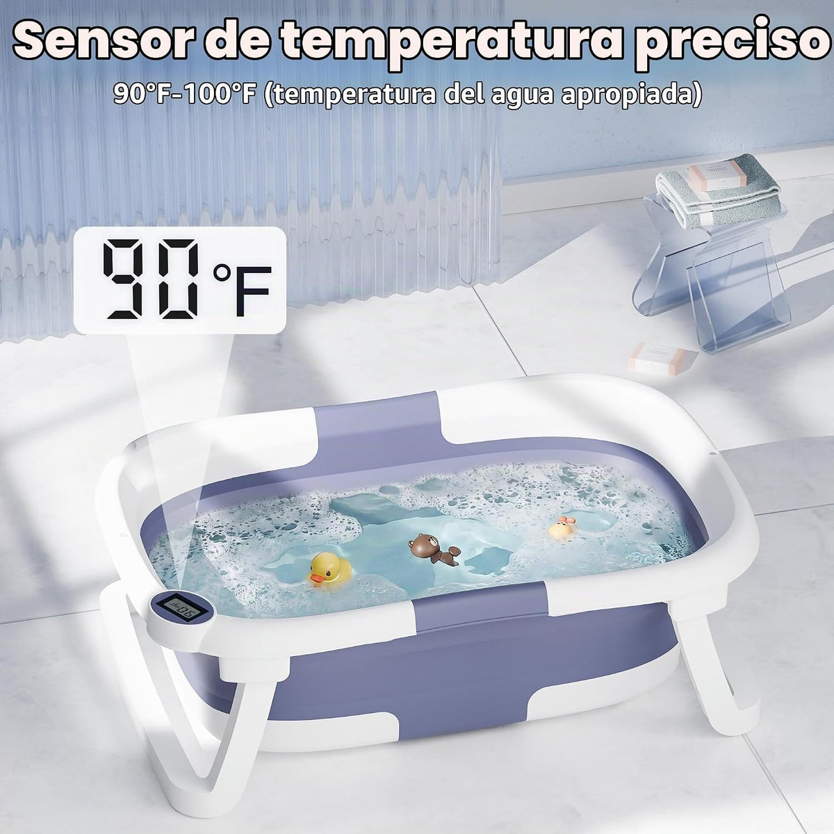 iBabyMax Bañera plegable para recién nacidos a niños pequeños, bañe...