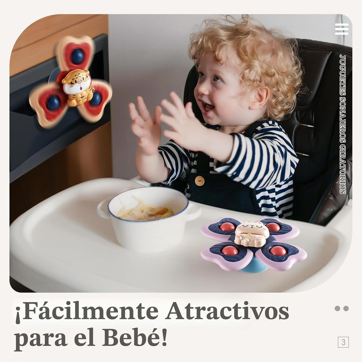 ALASOU Juguetes de viaje en avión con ventosa giratoria para niño d...