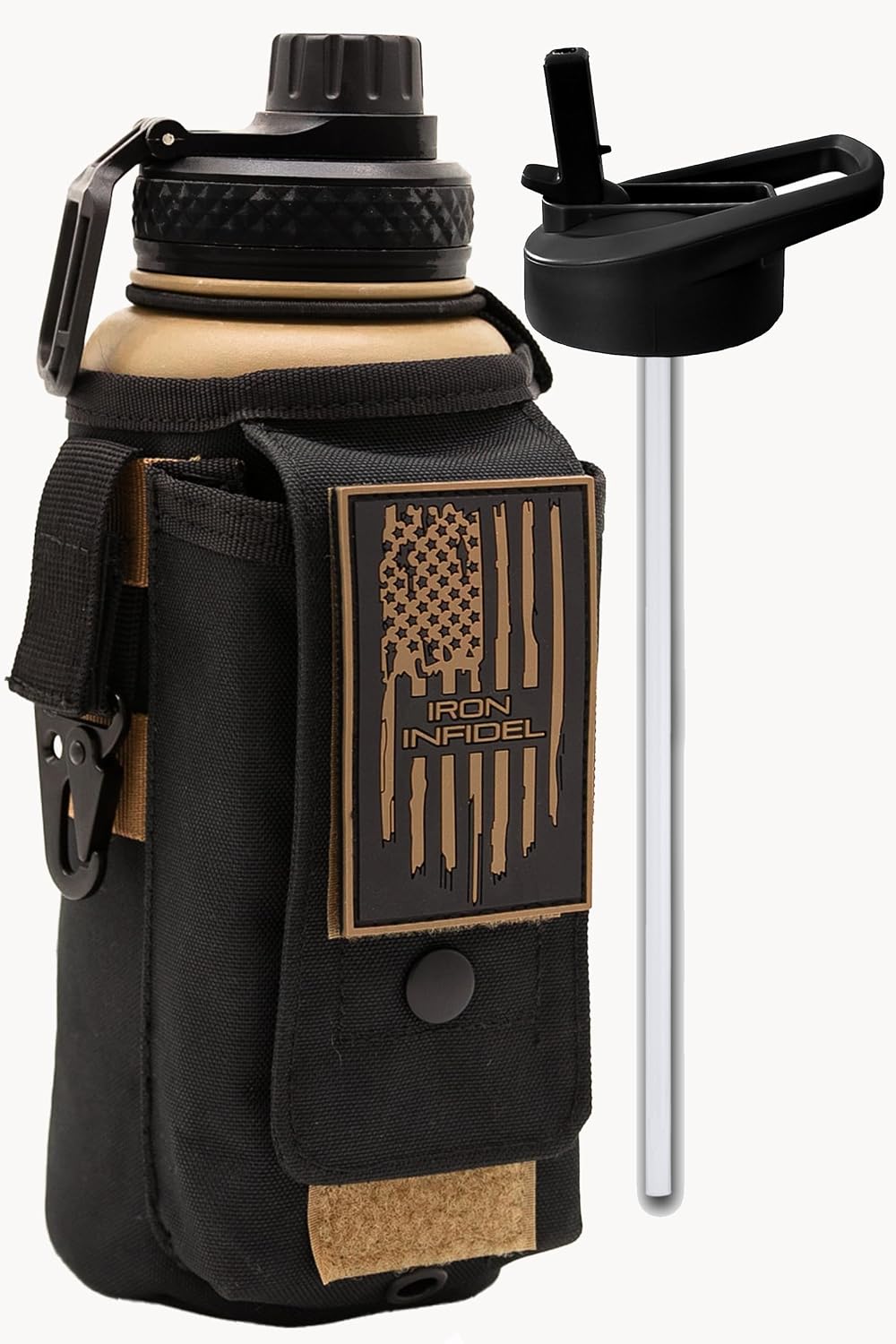 Iron Infidel Battle Bottle - Botella de agua aislada de 32 onzas co...