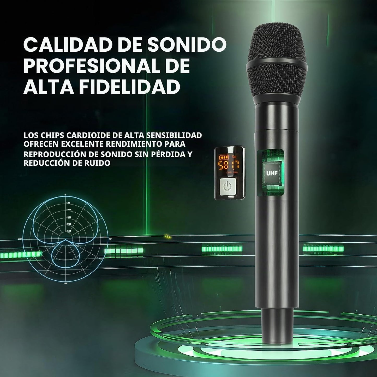 Zenolix Sistema de micrófono inalámbrico, 4 canales UHF metal inalá...