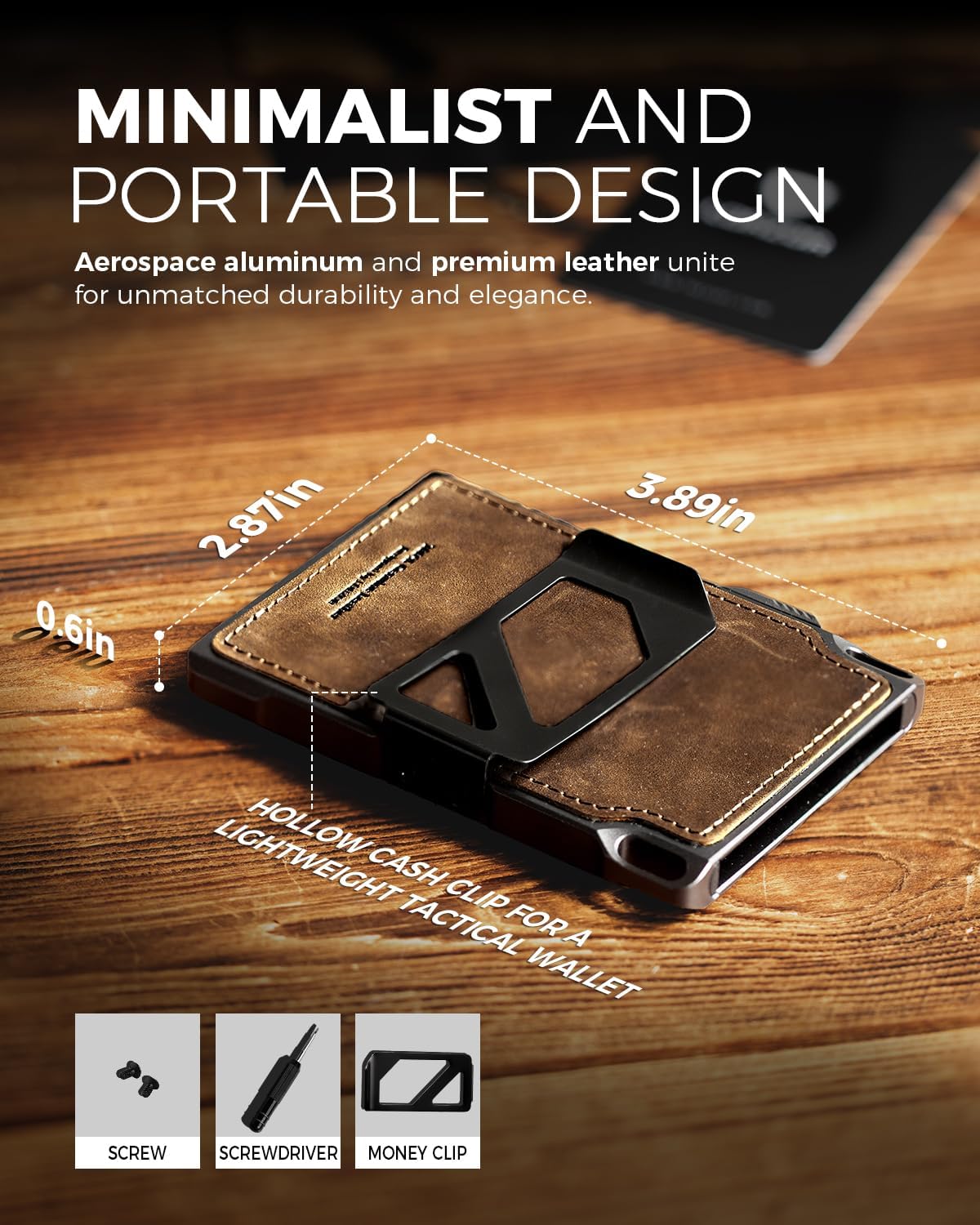 LORZOR Cartera táctica delgada, cartera minimalista para hombres, c...