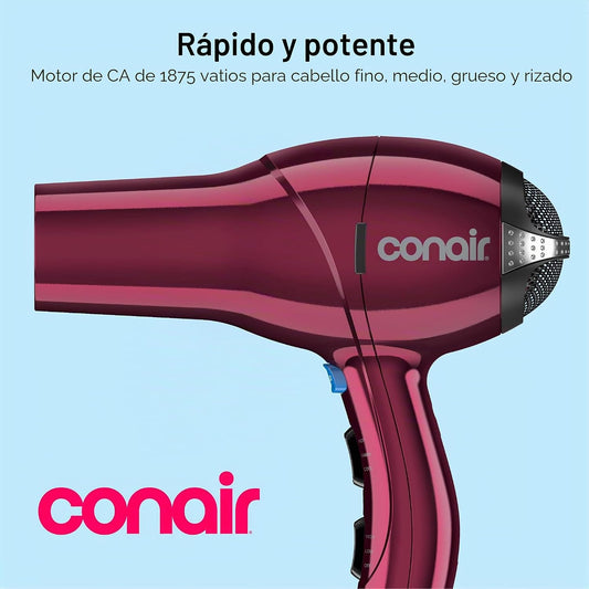 Secador de pelo Infiniti PRO CONAIR con difusor, motor AC profesion...