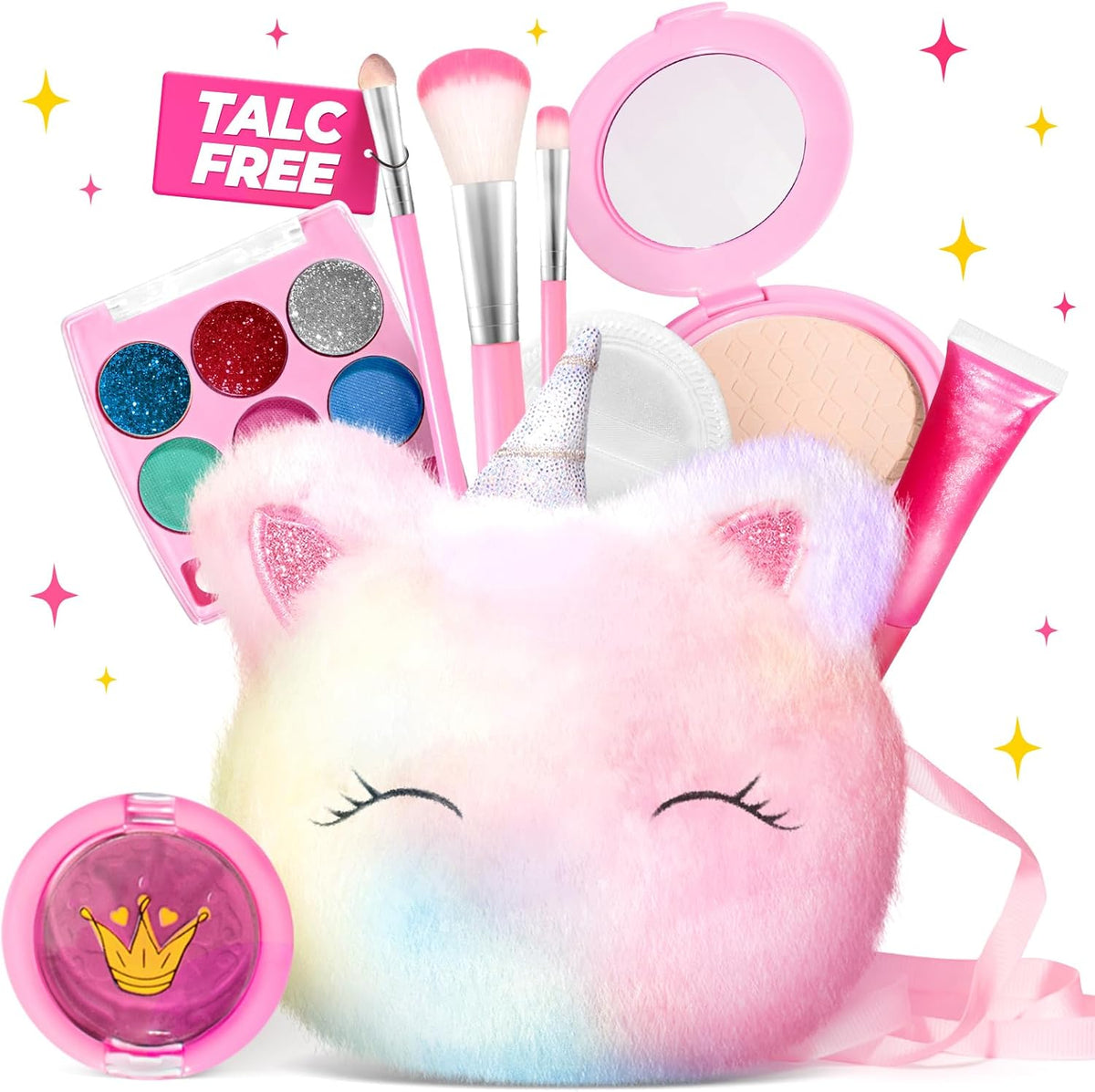 ULOVEME Kit de maquillaje lavable para niñas de 4 a 6 años con mone...