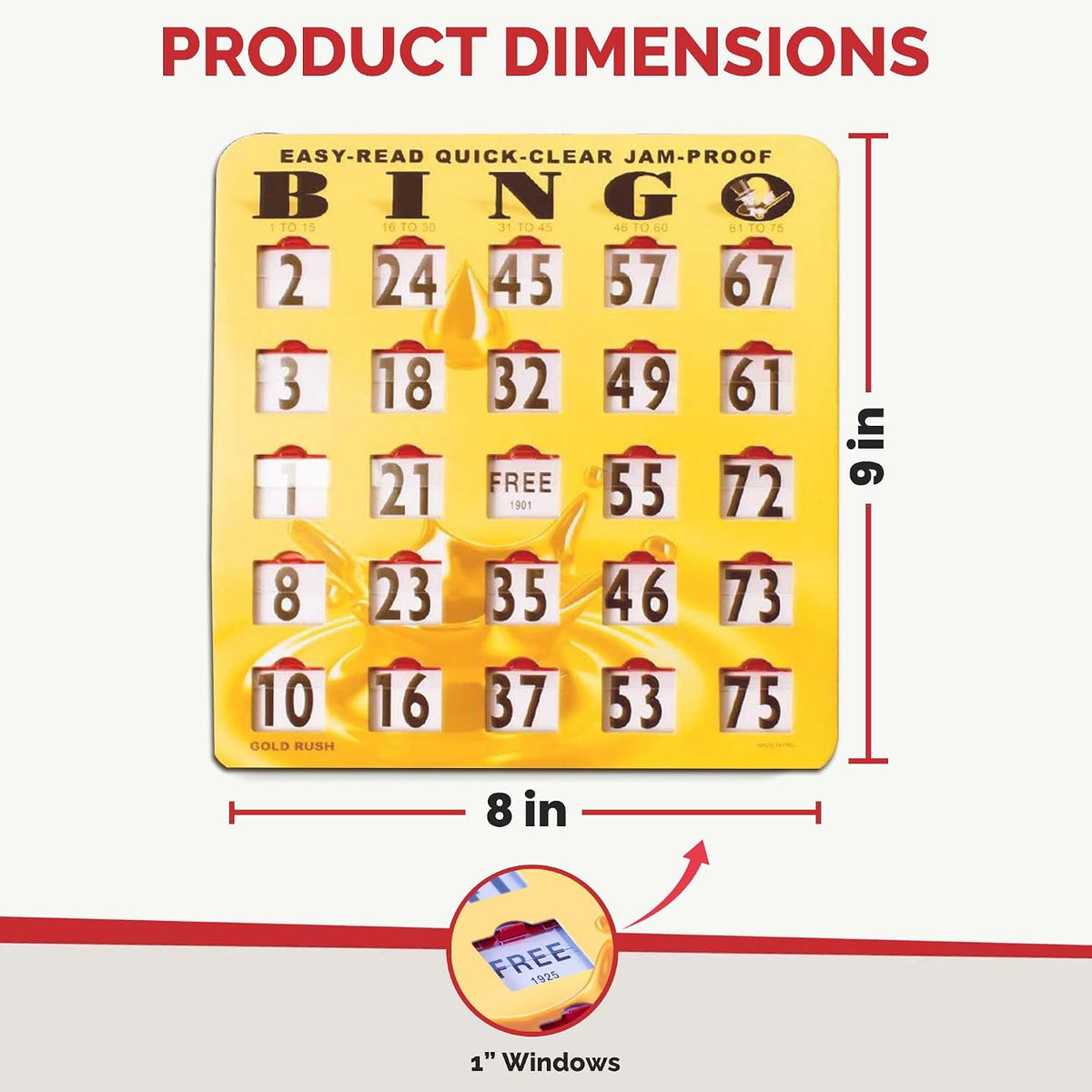 MR CHIPS 50 tarjetas de bingo transparentes y fáciles de leer con v...