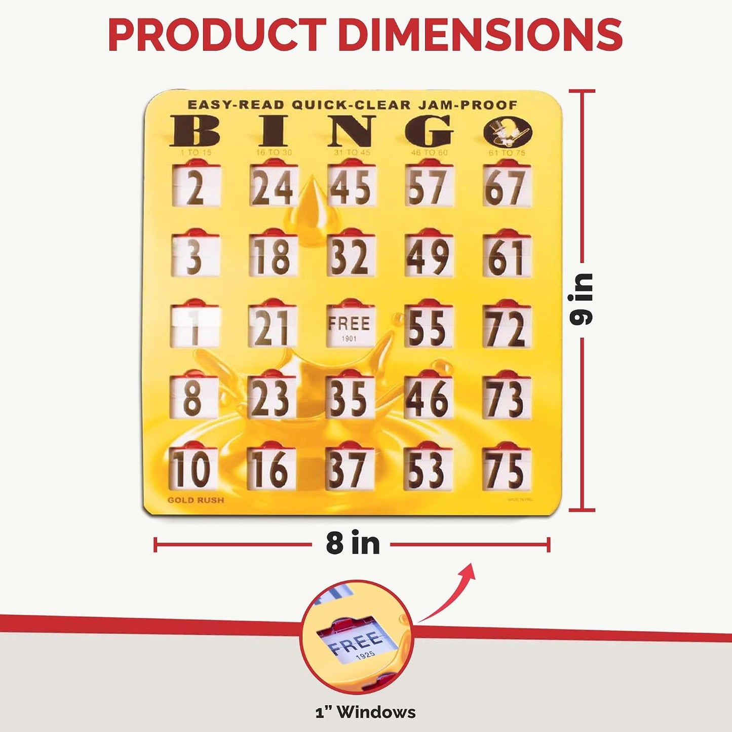 MR CHIPS Tarjetas de bingo deslizantes con ventana deslizante, fáci...