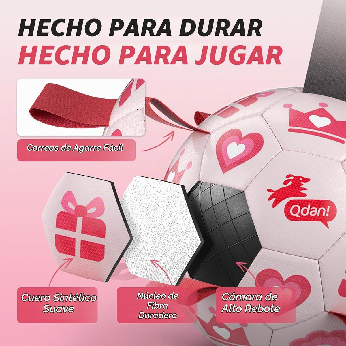 QDAN Juguetes para perros de regalo de San Valentín, pelota de fútb...
