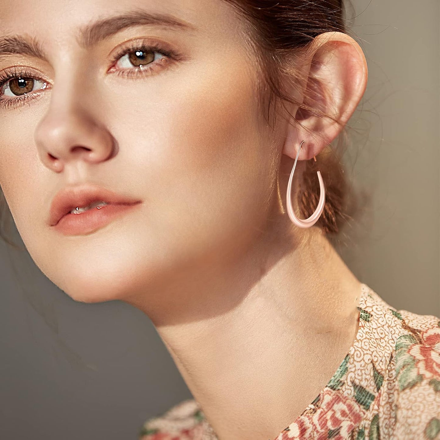 Aretes de aro ligeros con forma de lágrima para mujer, chapados en...