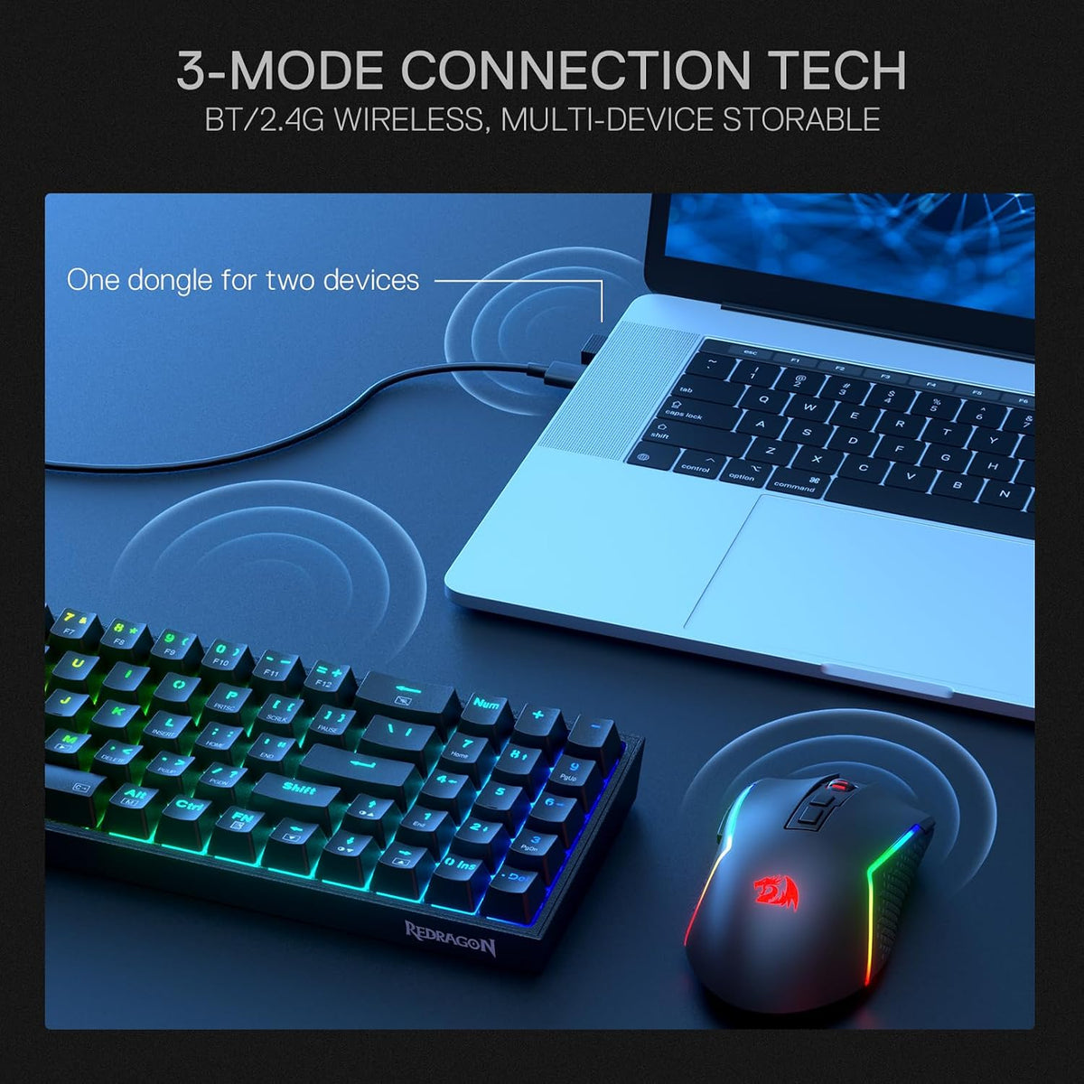 Redragon S136 Combo de teclado y mouse para videojuegos, teclado me...