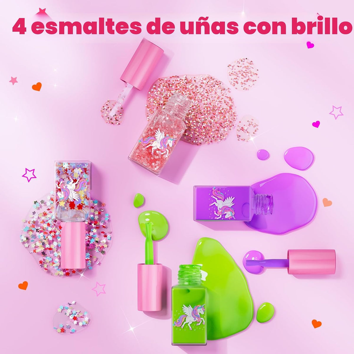 Glisiol Juego de Esmalte de Uñas para Niñas Juguetes, Kit de Arte d...