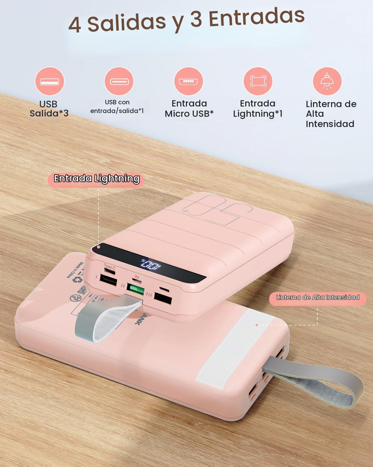DAOLOT Banco de energía de carga rápida 50000mAh - 22.5W cargador p...