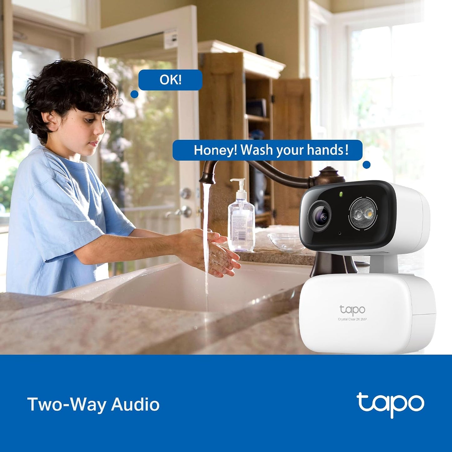 Tapo - Cámara de seguridad 2K de 3 MP con inclinación para interior...