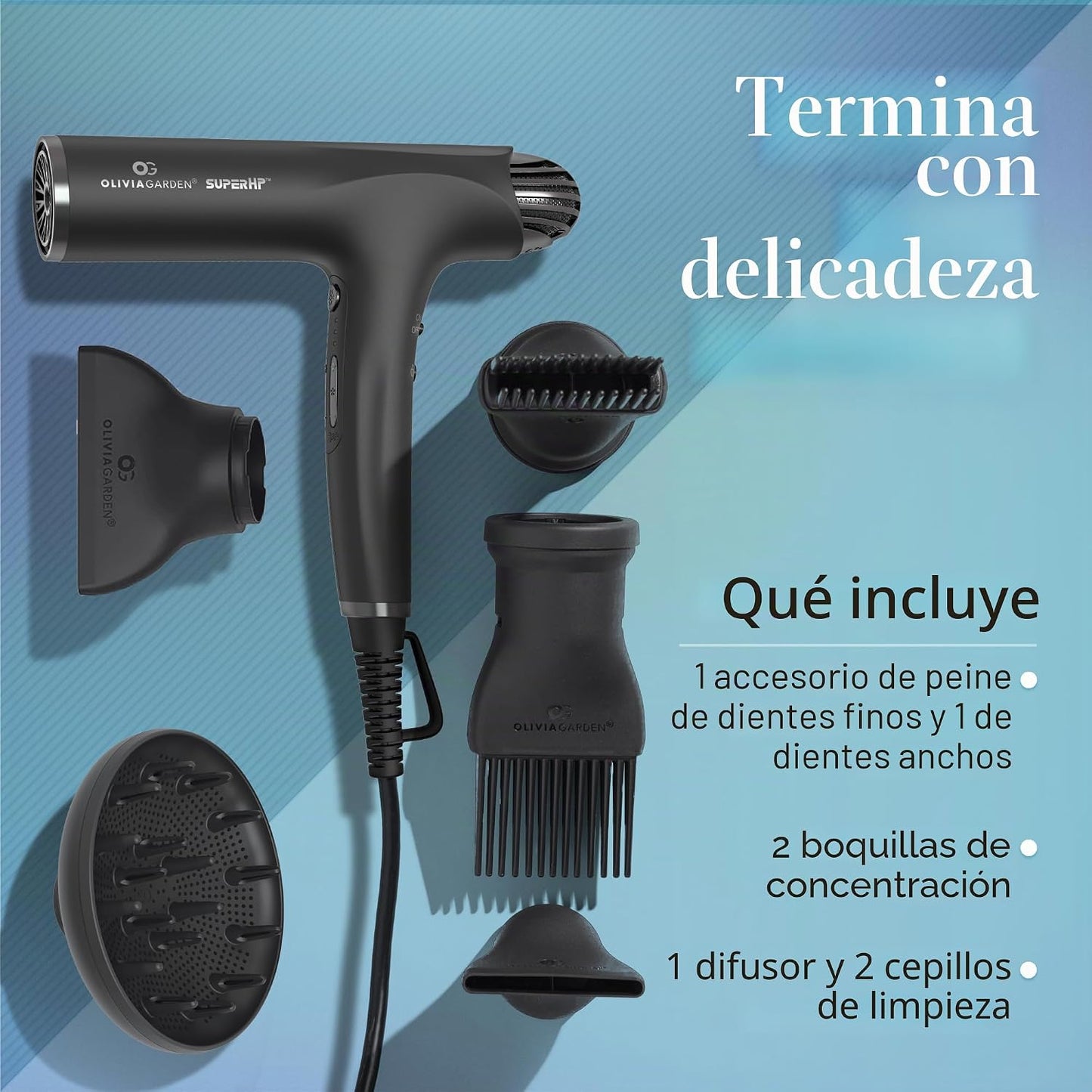 Olivia Garden Secador de pelo profesional SuperHP de 1875 W para to...
