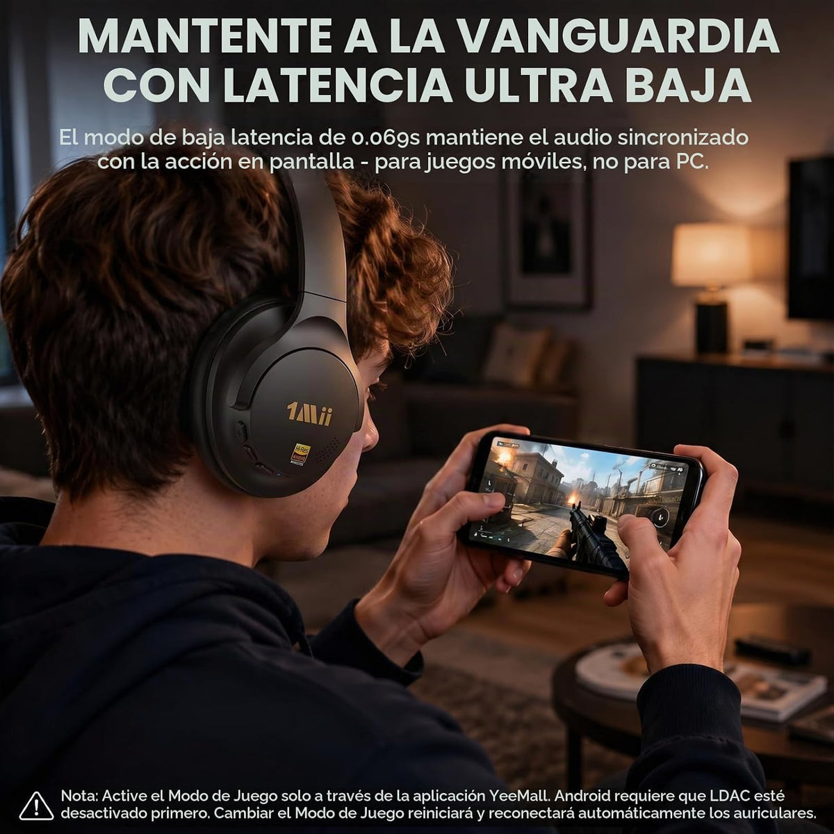 1Mii Y8+ - Auriculares con cancelación de ruido para juegos, avión...