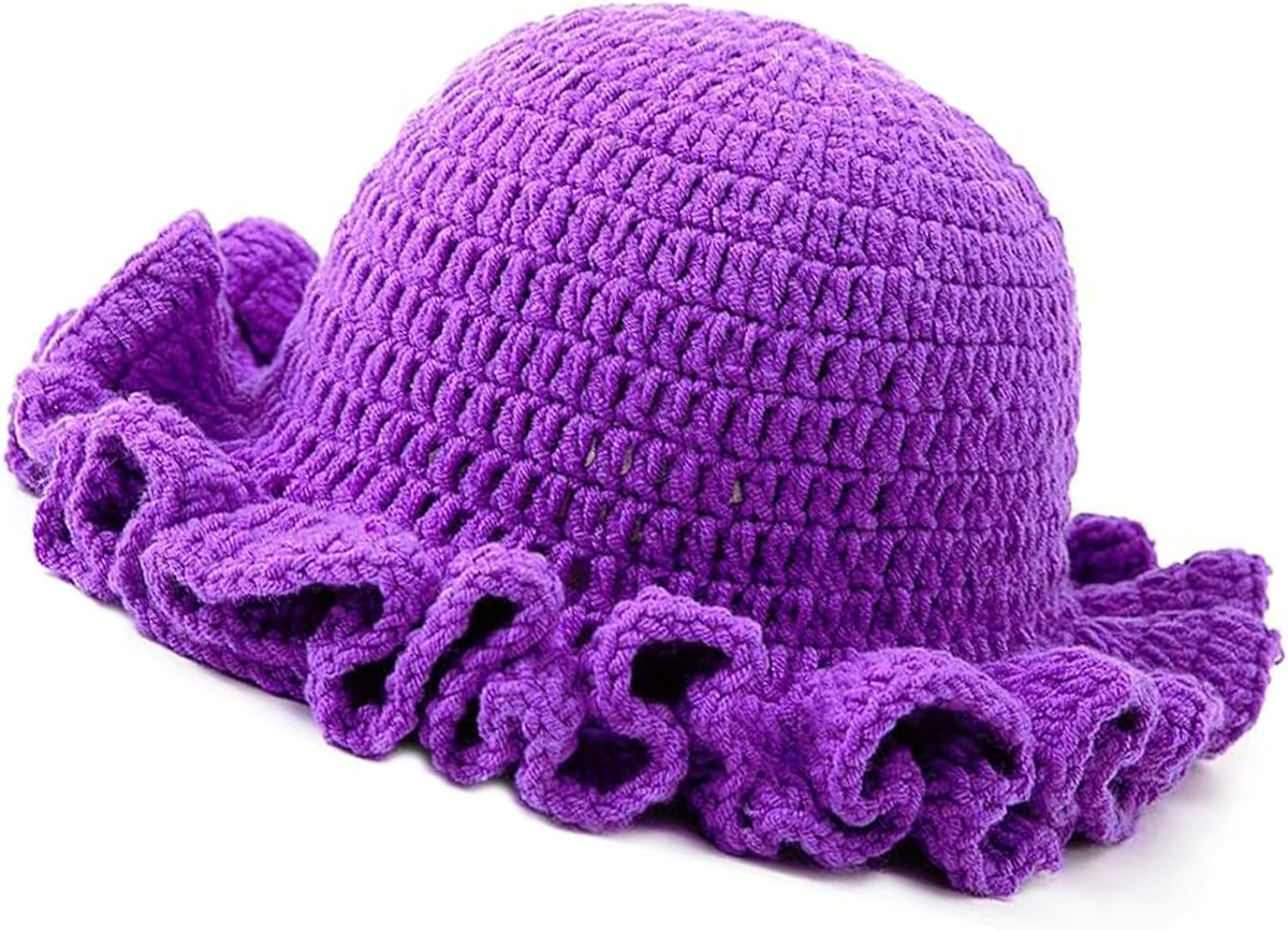Sombrero de pescador con volantes de ganchillo para mujer, sombrero...